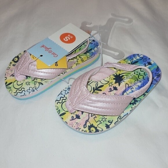 Toddler Cat & Jack Slip-On Flip Flop Sandals SIZE SMALL (5/6) - Picture 1 of 4